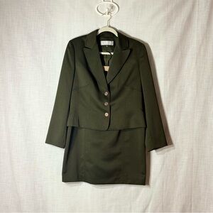 TA Travis Ayers Studio Olive Skirt Suit 2pc Women 12 Career Set